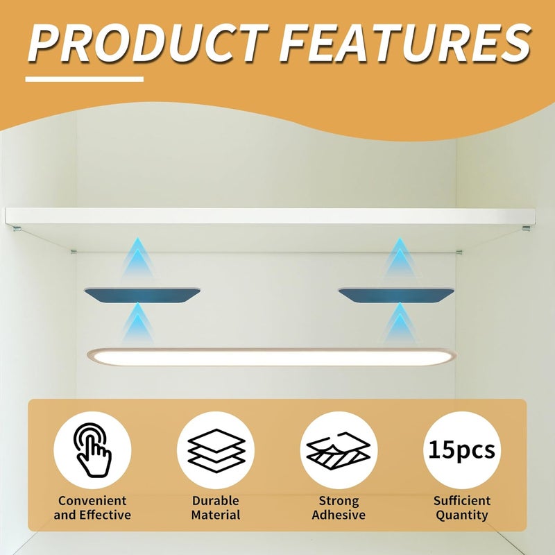 brougetme 15-Pack Under Cabinet Light Magnetic Strip,Replacement Magnetic Strips with Adhesive,Iron Sheet for Cabinet Lighting(Not Magnets) - Image 4